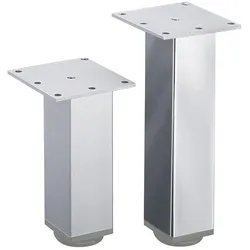 Hettich, Tischbeine + Tischgestell, Möbelfuss Lano SQ 46x46 mm alu eloxiert Höhe 200 mm +15 mm Bodenausgleich