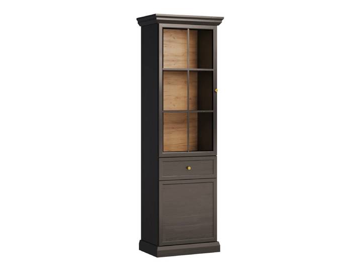 Vitrine 2 portes 1 tiroir Toja Bois anthracite