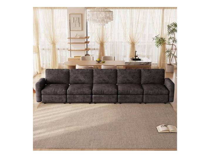 LuxusKollektion Wohnlandschaft Sofa Eckcouch Schlaffunktion Schlafcouch Direkte Reihe 5 Personen