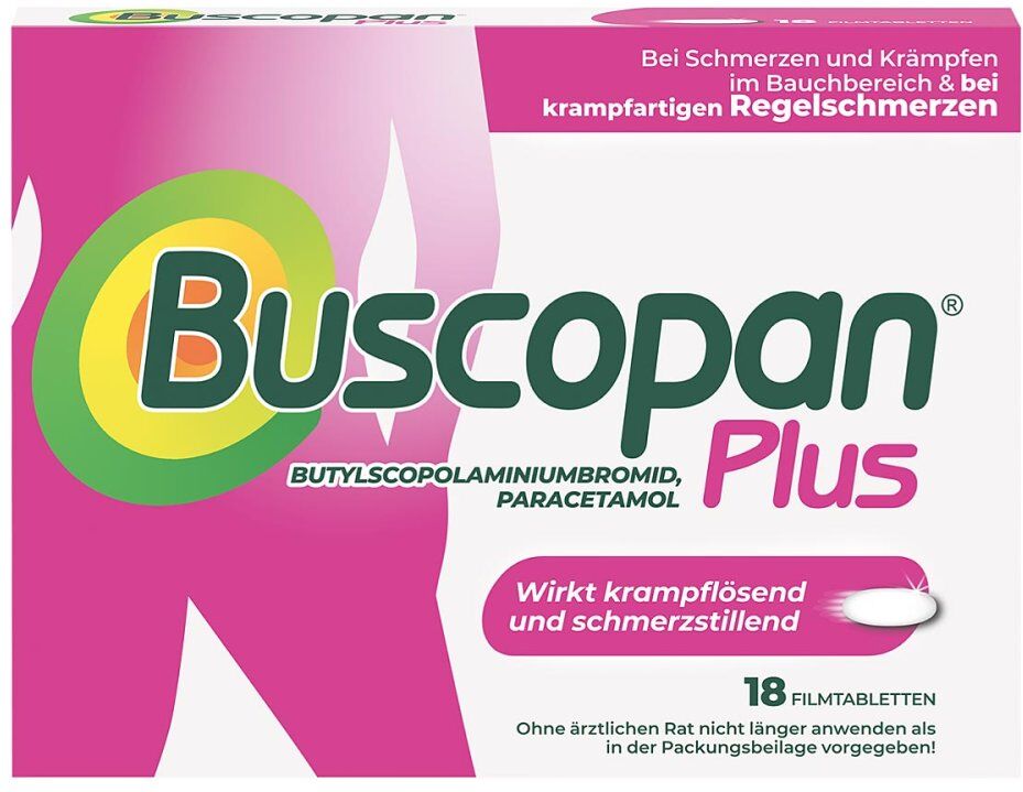 Buscopan Plus Filmtabletten bei Bauchschmerzen & Regelschmerzen