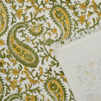 Fabdivine Hand Block Floral Print Waffle Weave Kitchen, Dining Room Use, Gift Hand Towel