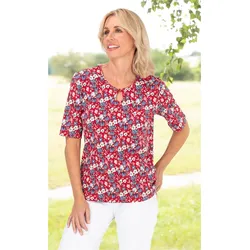Baumwoll-Shirt in Druck rot in Größe 48/50 von DW-Shop, Rot, 48/50