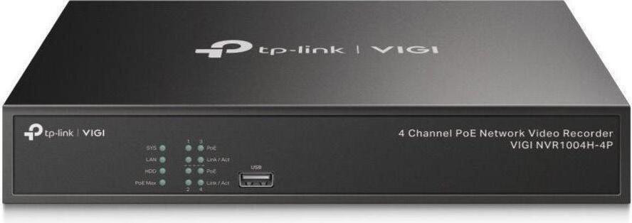 TP-Link VIGI NVR1004H-4P(UN) 4-kanaals PoE NVR voor IPCam beveiligingscamera's