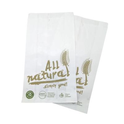 1000 Bäckerfaltenbeutel 426 20+7x32 cm Kraftpapier weiß Motiv „All Natural“