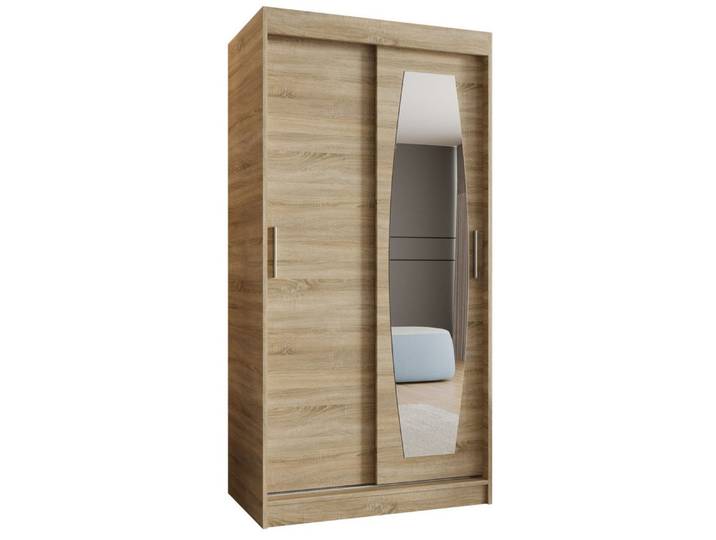 ABIKS MÖBEL Schwebetürenschrank ROSSA Schlafzimmerschrank, mit Spiegel, Kleiderstange und Regalen