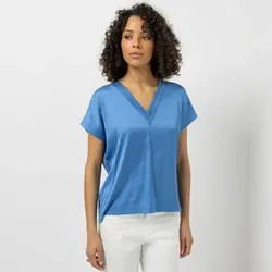 STEFFEN SCHRAUT Blusenshirt, 1/2 Arm V-Ausschnitt Falteineinsatz leger weit