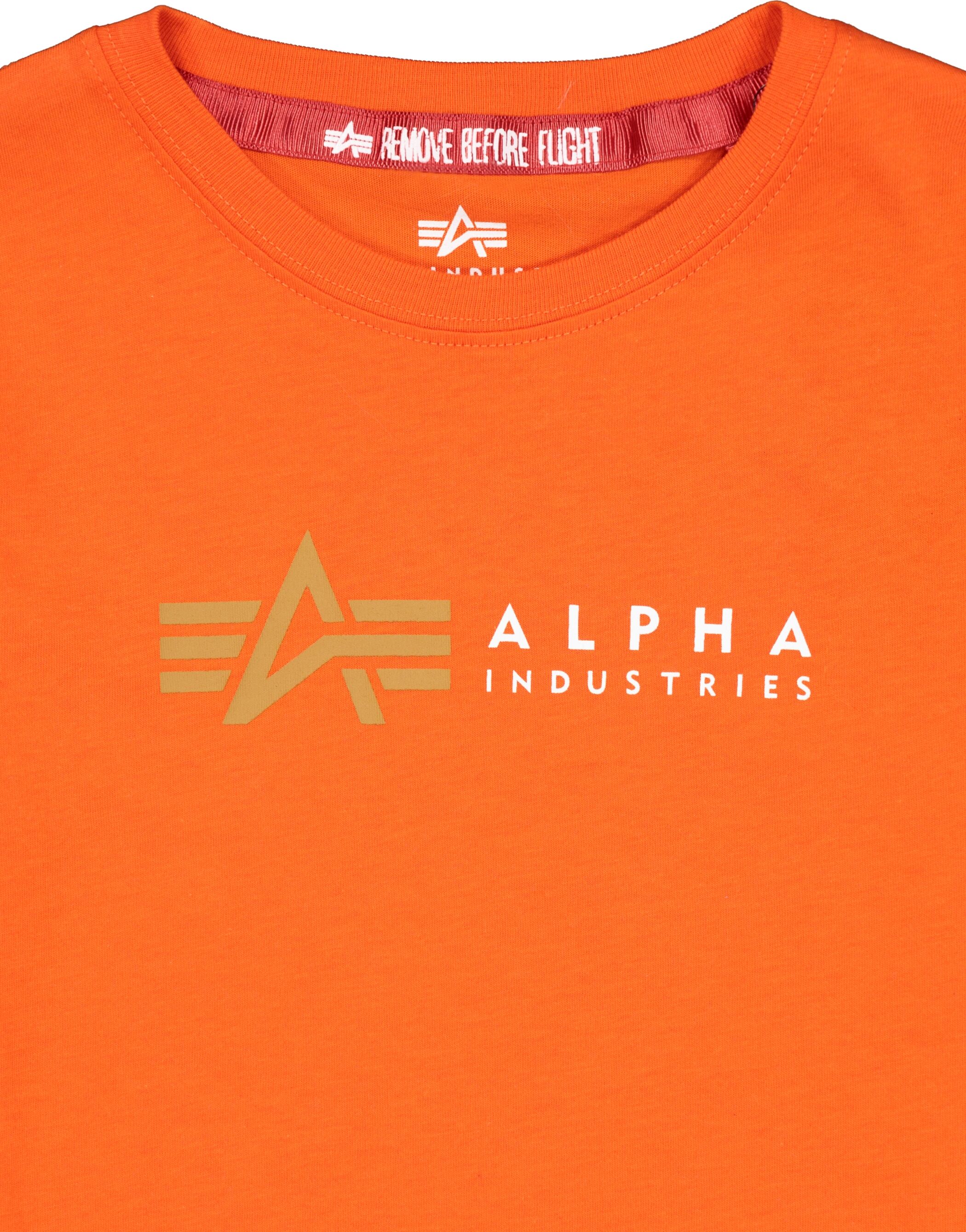 T-Shirt ALPHA INDUSTRIES "Alpha Label T-Shirt K", Mädchen, Gr. 10, orange (boost orange), Obermaterial: 100% Baumwolle, Shirts T-Shirt