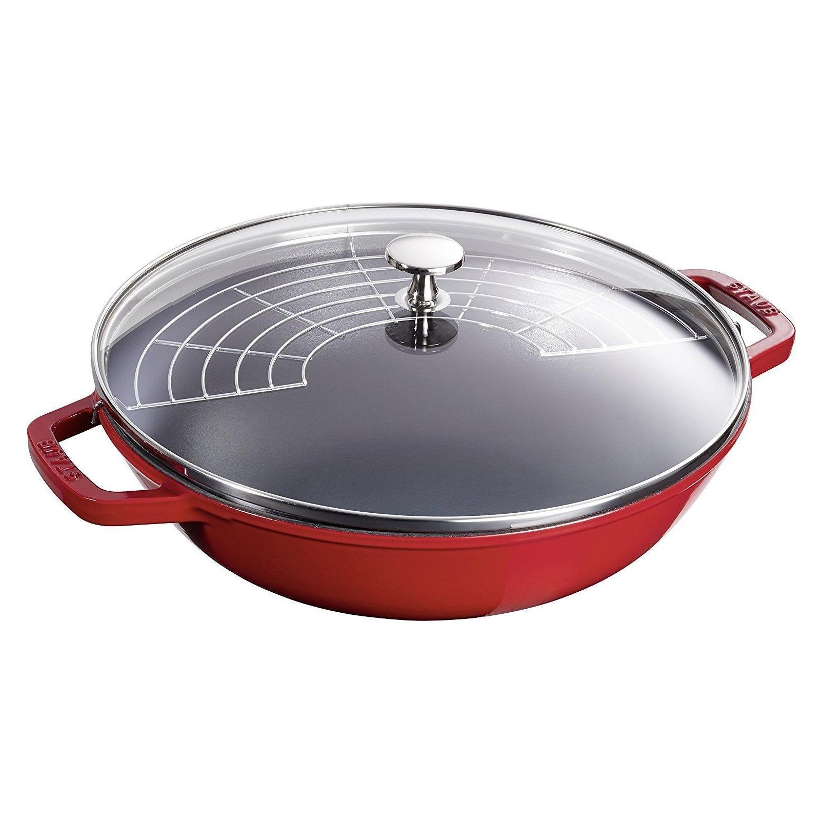 Staub Wok mit Glasdeckel (Wok Pfanne, Gusseisen, 37 x 10.20 cm) (1313906)