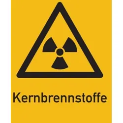 König Werbeanlagen Warnschild, Kernbrennstoffe (WS 130) - 148x210 mm Folie selbstklebend
