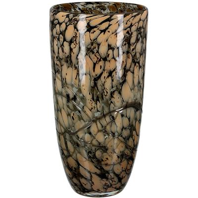 Tischvase GILDE "Glass Art, Vase, "Mountain", Glas, braun", braun, B:18cm H:36cm T:18cm Ø:18cm, Glas, Vasen, Vase Mountain Dekovase Tischdekoration Blumendeko Gefäß
