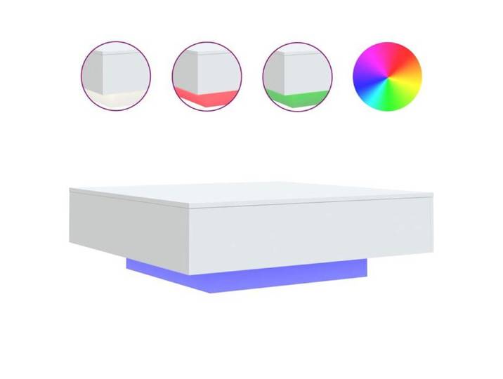 Table basse - CLOUD - avec lumières LED - Blanc - 100x100x31 cm - Pour Salon - 836602