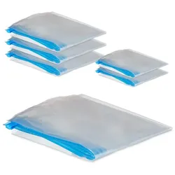 Relaxdays 30x Vakuumbeutel für Kleidung Blau,Transparent