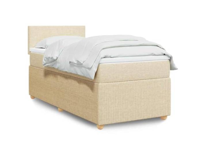 RJPLMFV Lattenrost mit Matratze, 90 x 200 cm, cremefarben Polyestergewebe, Taschenfedern, abnehmbarer Bezug, waschbar, atmungsaktiver Komfort