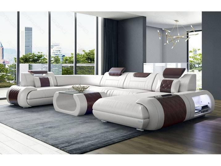 Leder Couch Rimini U-Form