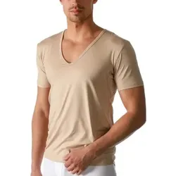 Mey Dry Cotton Functional V-Neck Shirt Beige Small Herren