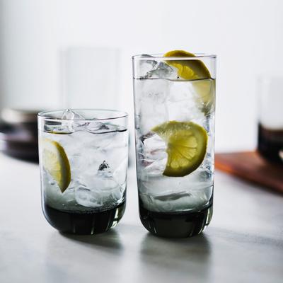 Libbey Polaris 16-Piece Tumbler and Rocks Glass Set, Smoke - Set of 16