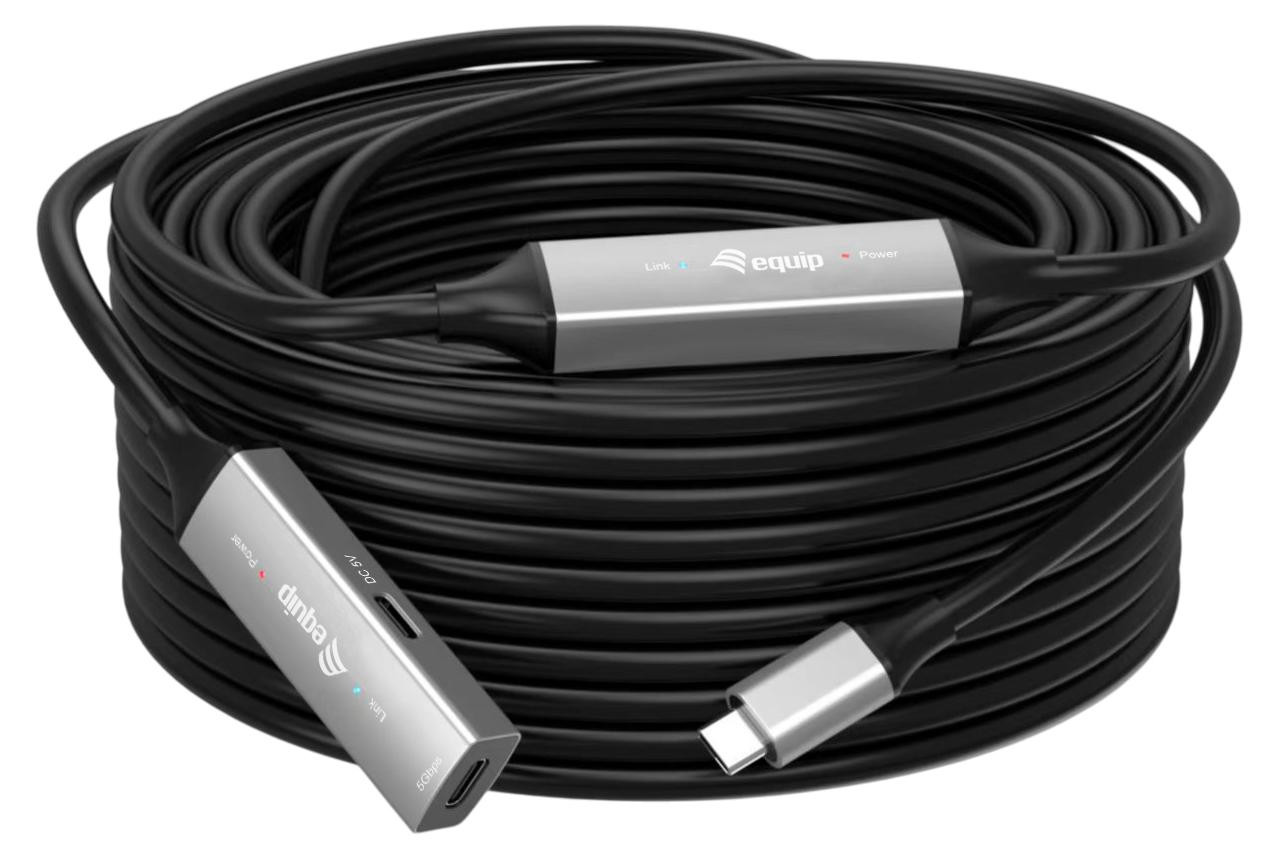 Equip USB-C naar USB-C kabel 3.2, 15 meter, zwart