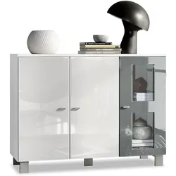 SIDEBOARD Denjo Tür in Grau Hochglanz