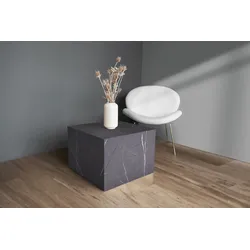 Beistelltisch KAYOOM "Cuboid 125, modernes Design, robuste Konstruktion", grau, B:55cm H:40cm T:55cm, MDF mit lackfreiem 3D-Papier, Tische, Beistelltisch, vielseitig einsetzbar, edle Oberfläche, robuste Konstruktion