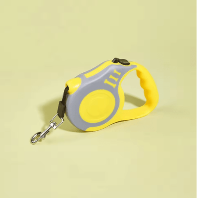 Inspire Picks Automatic Retractable Dog Leash 3M & 5M Nylon Rope Lead For Small & Medium Pets yellow Gray 3m