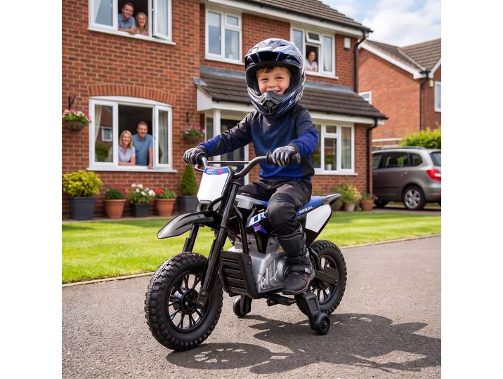 AIYAPLAY Moto Électrique Enfant HONDA CRF 450R 12V 35W Roues 30,5cm