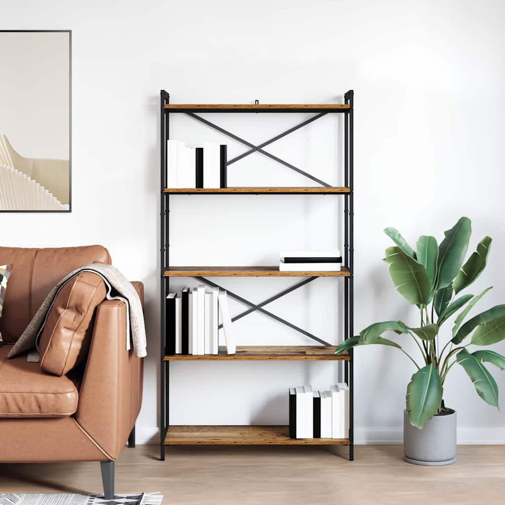 Borough Wharf Steel Bookcase Brown (5 Shelves) 153cm H x 80cm W x 30cm D