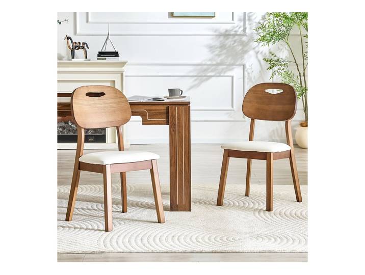 JUFU Esszimmerstuhl Moderner Holz mit Polster, 2er Set, ergonomisch (2 St)