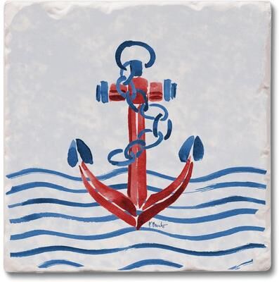 Thirstystone Nautical Anchor 4 Pack Tumbled Tile Coasters Made in the USA