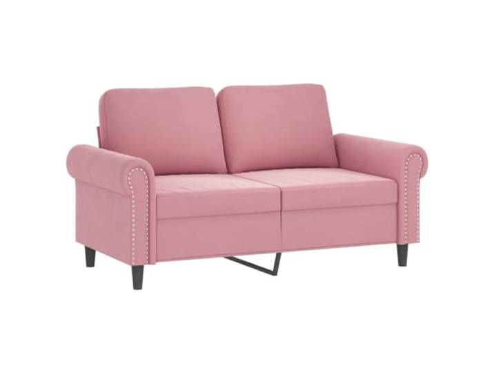 KTHLBRH 3-teiliges Sofa-Set aus rosafarbenem Samt mit Kissen Inklusive Fußstütze, Gestell aus Metall und Sperrholz, 5 Kissen und 4 Kissen, 110 kg pro Sitzfläche