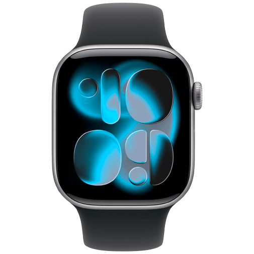 Apple Watch Series 11 42mm Grau (Schwarzes Gummi Armband M/L)