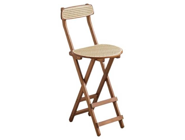 XCHtuerFY Klapphocker, Barhocker aus Holz, Frühstücksbarhocker Holzoptik(Brown,M 61.5cm)