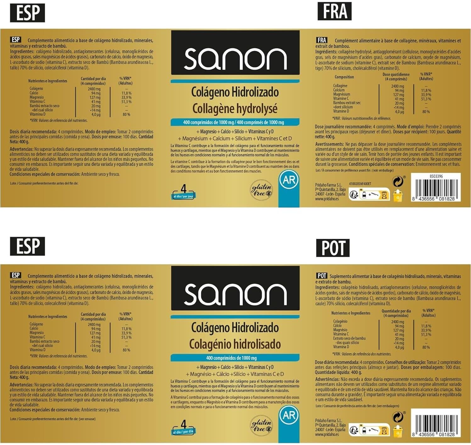 Sanon Colágeno Hidrolizado 400comp