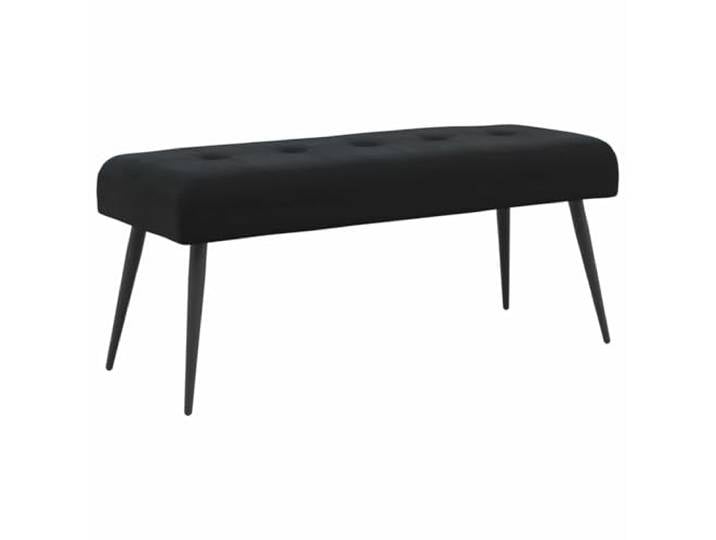HBBMGYD Gepolsterte Sitzbank, 110 x 40 x 46 cm, Velours, Schwarz Gepolstertes Design, Rahmen aus Holz, Beine aus schwarzem Metall, dickes Schaumstoffkissen, pflegeleicht