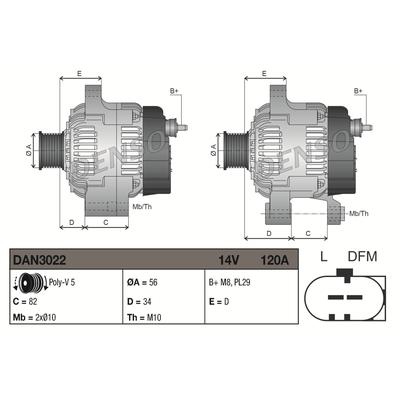 DENSO Generator DAN3022 für VW