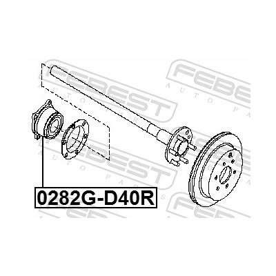 FEBEST Radnabe Hinterachse 0282G-D40R für NISSAN