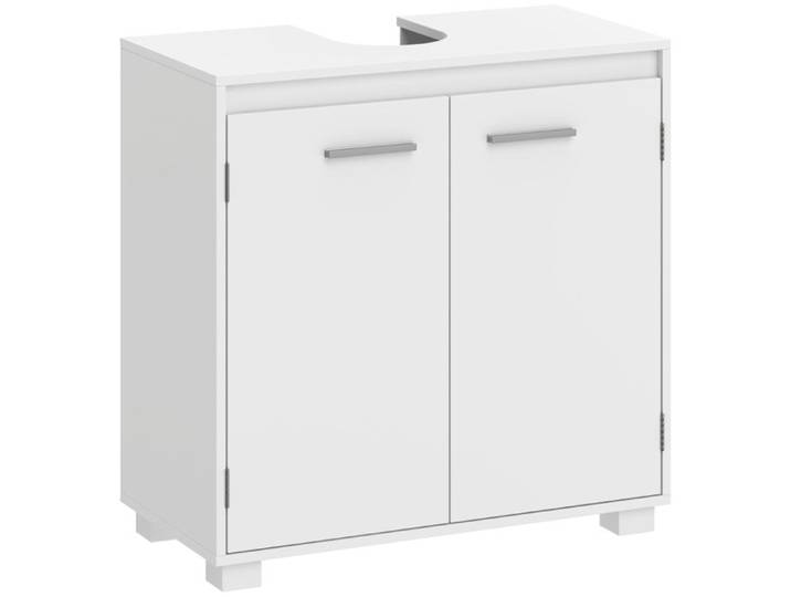 Meuble sous vasque avec rangement en bois blanc 60 x 30 x 60 cm