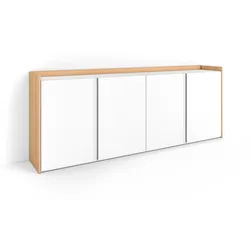 SIDEBOARD, Weiß und Eiche, 207/35/80cm