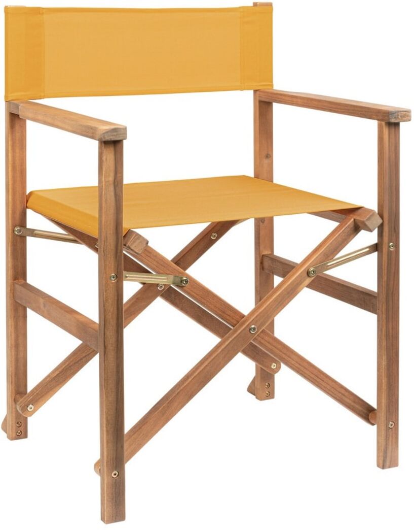 Bizzotto Lot de 6 Chaises de réalisateur en bois et polyester jaune Jaune 59x103x52cm