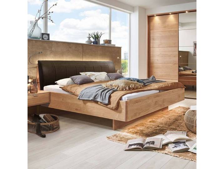 Bett Dario Komfort Erle Dekor 200x200cm klassischer Stil, Mit Beleuchtung höhenverstellbar
