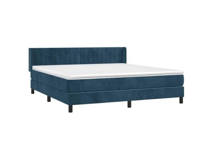vidaXL Boxspringbett mit Matratze Dunkelblau 160x200 cm Samt