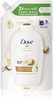 Dove Moisturizing Hand Wash Pampering Care sabonete líquido recarga manteiga de karité e baunilha 500 ml. Moisturizing Hand Wash Pampering Care