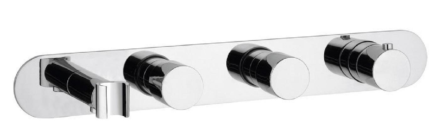 Unterputz-Armatur mit Brausehalter, 2 Wege, rund, Chrom