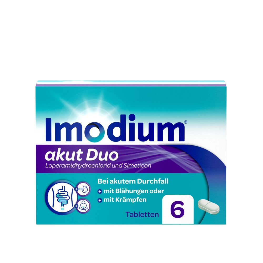 Imodium akut Duo 2 mg/125 mg Tabletten 6 St