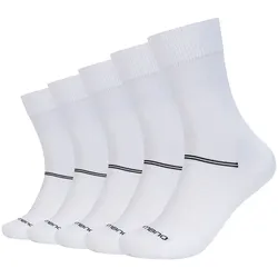 5er Pack camano Mesh Ventilation Quarter Socken 1001 - white mix 35-38