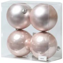 MARELIDA Christbaumkugeln Weihnachtskugeln bruchfest 10cm rosa 4er Set