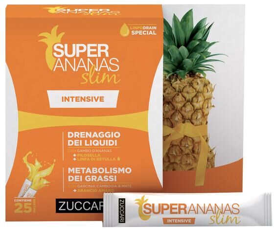 Zuccari Super Ananas Slim Intensive Integratore Drenante 25 Bustine Stick