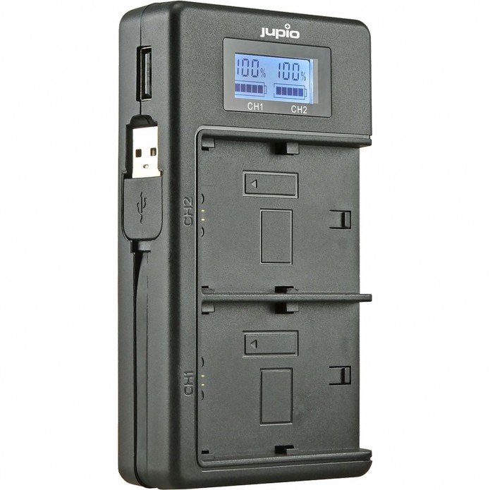 Jupio USB Duo Ladegerät mit LCD für Nikon EN-EL15(A/B/C)