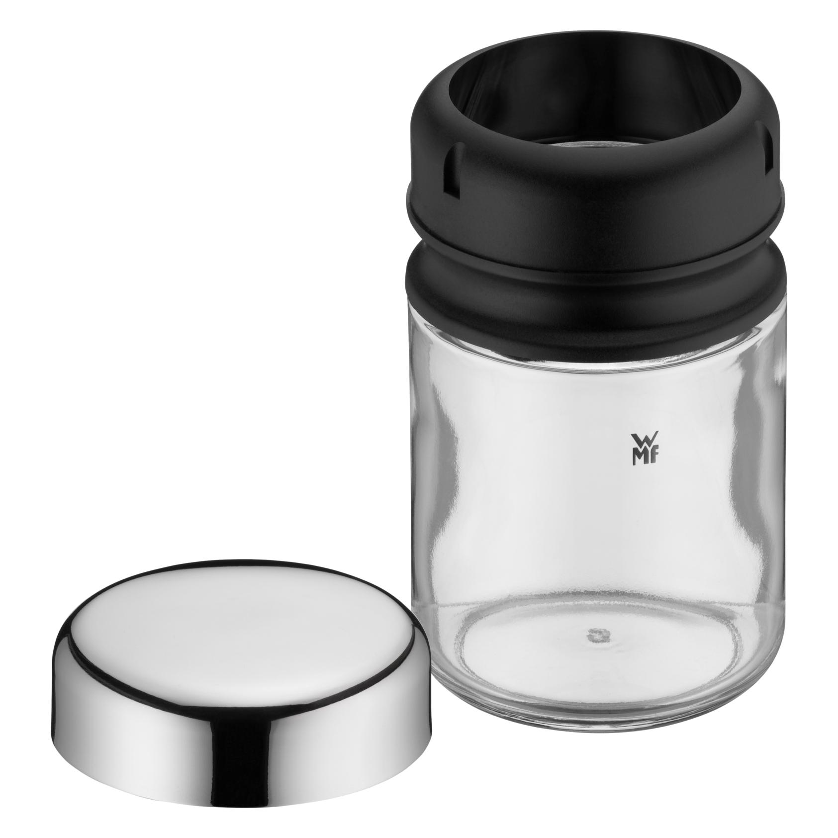 WMF Gewürzstreuer Set 4tlg Gewürzdose Gewürzstreuer Gewürzglas 100ml Glas Depot (Diverse Gewürze, Kräuter) (06.6158.6040)