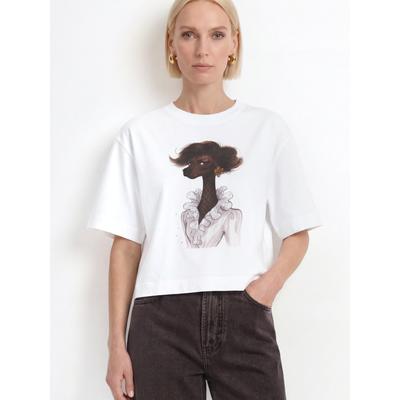 Print-Shirt RICHROYAL "Rich & Royal", Damen, Gr. S, weiß, Obermaterial: 100% Baumwolle, Shirts