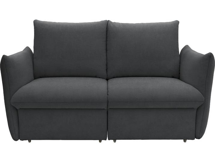 Schlafsofa LOOKS XII , grau (dunkelgrau), B:180cm H:100cm T:97cm, 92% Polyester, 8% Nylon, LOOKS BY WOLFGANG JOOP, Sofas, Schlafsofa, mit Bettfunktion, Kissenoptik, Boxspring-Polsterung
